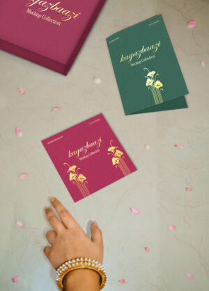 hand reaching for square card