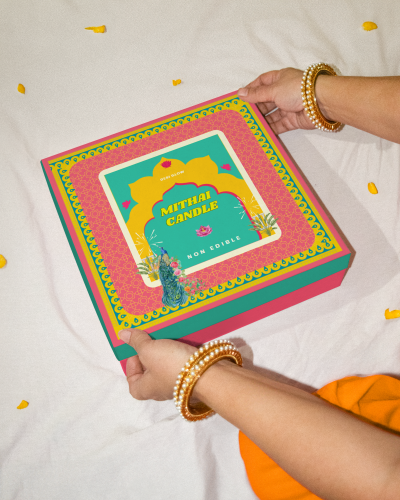 @designby_san ~ A cute and pastel mithai candle packaging box